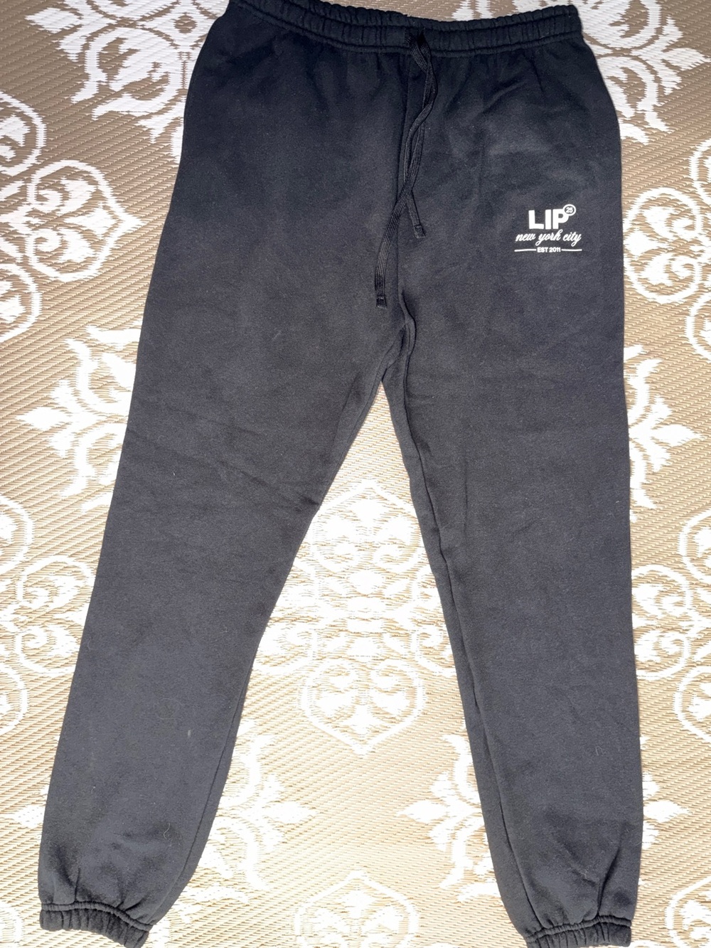 American Apparel Black Kids Jogger Sweatpants with White Logo
